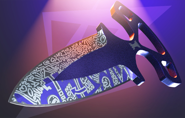 Shadow Daggers | Freehand presented under purple lighting, featured as one of the best cheap knives in (CS:GO) CS2.