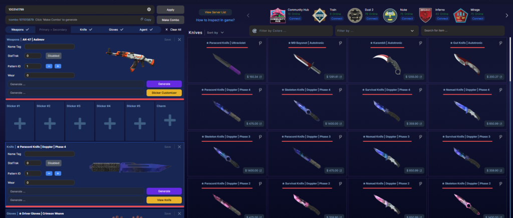 "How to Use Public CS2 Inspect Servers explained step-by-step, showing how players can preview weapon skins, view float values, and inspect custom patterns using community inspect server links.