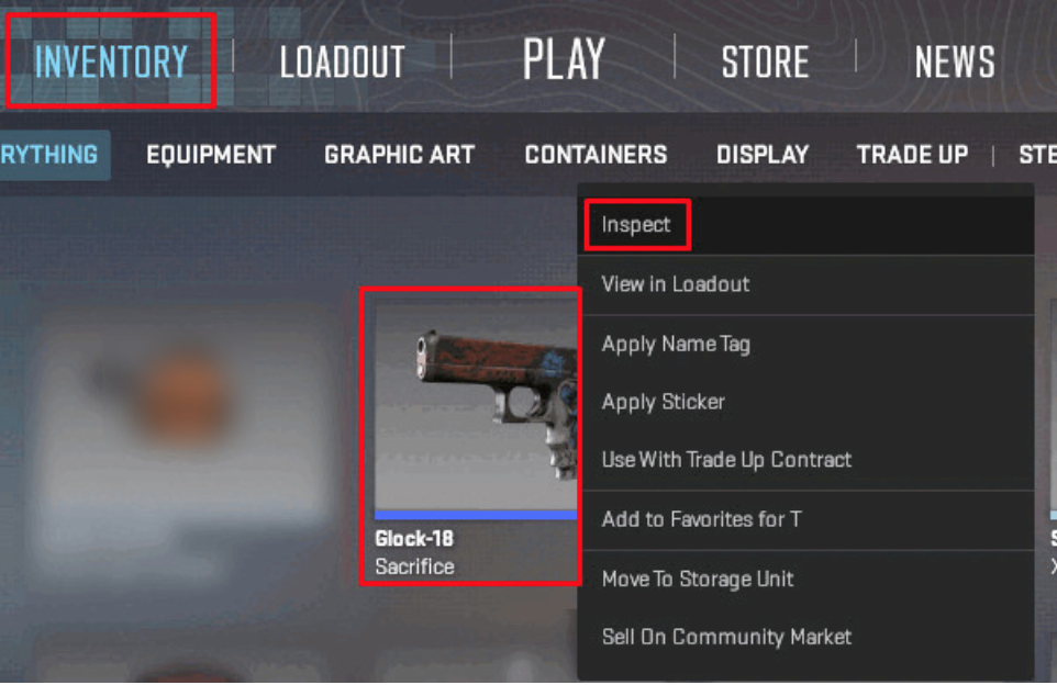 How to Inspect CS2 Skins In-Game using the built-in inspect tool, showing players how to preview weapon skins, check wear levels, and rotate models directly inside Counter-Strike 2.