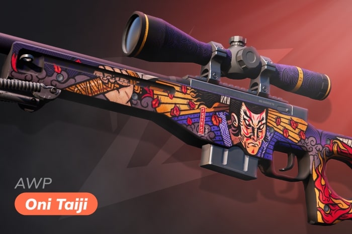 Anime inspired AWP skin CS2 (CS:GO) Oni Taiji with Japanese demon artwork, best anime CS:GO skins