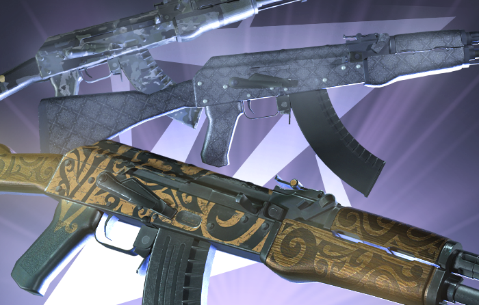 Gray AK-47 skins in CS2 featuring industrial metal tones, muted patterns, and tactical finishes, highlighting some of the cleanest and most modern AK skins in the game.