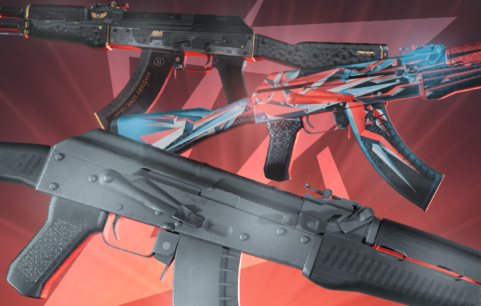 Selection of affordable AK47 skins in CS2, showcasing popular AK skins under $20 with vibrant colors and fan-favorite designs.