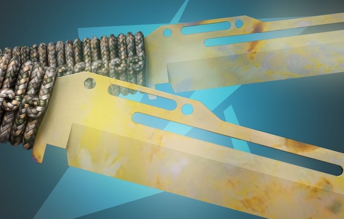 Gold Gem Paracord Knife (#521, #927) CS2 skin known for its clean blade layout and some of the highest gold coverage among Case Hardened patterns