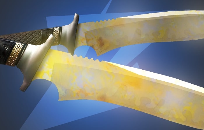 Gold Gem Classic Knife (#943, #527) CS2 skin offering a nostalgic design, solid gold appearance, and an affordable price around $400