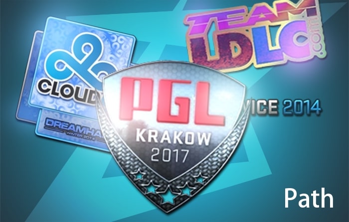 Counter Strike inventory value of Path highlighted by rare PGL Krakow 2017 stickers