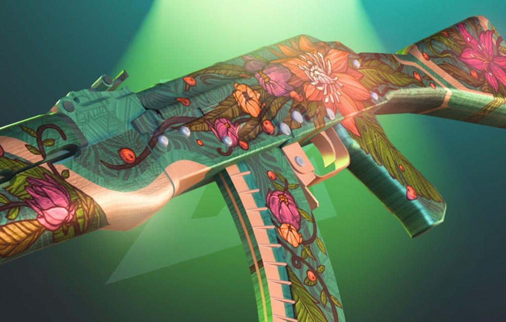 AK-47 | Wild Lotus – a rare and high-value CS2 (CS:GO) skin priced around $10,000, featuring a vibrant floral design and ranking among the most expensive AK-47 skins in Counter-Strike.