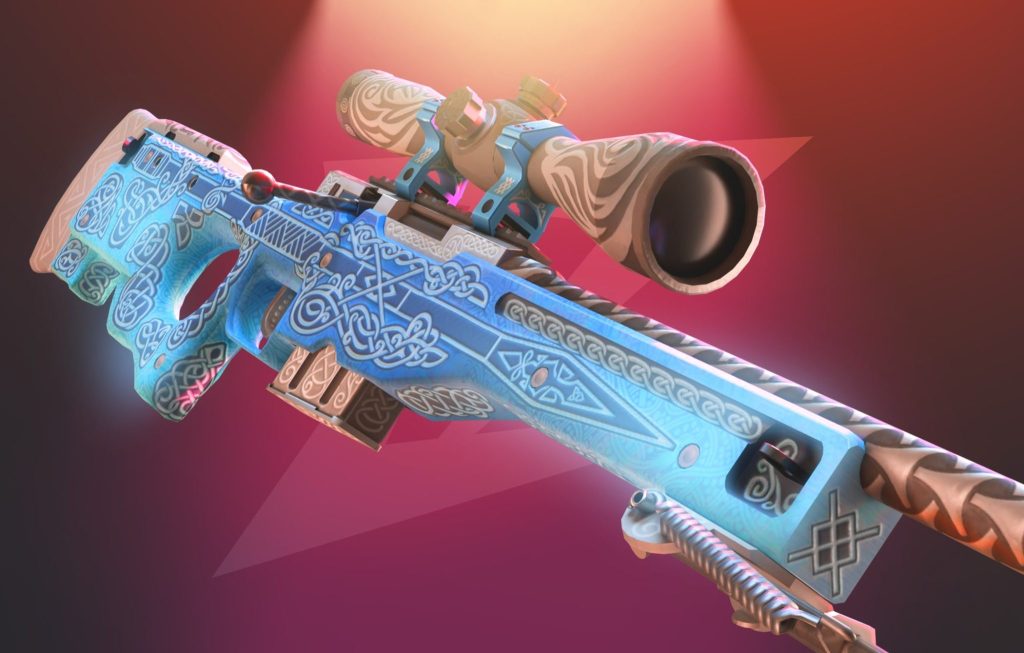 AWP | Gungnir – a rare and expensive CS2 (CS:GO) AWP skin valued at around $10,000, featuring a detailed Nordic blue design and ranking among the most valuable Counter-Strike items.