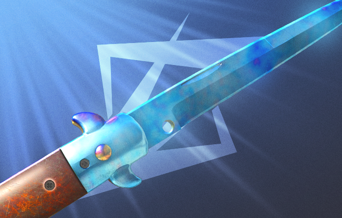 Stiletto Knife | Case Hardened CS2 (CS:GO) blue gem from A New Horizon update, featuring a slim blade with a clean blue gem pattern, where low-tier seeds show blue and gold mix and top-tier blue gem case hardened seeds display fully blue blades, ranked among the best Case Hardened patterns on the case hardened pattern sheet and valued as a premium counter strike blue gem knife.