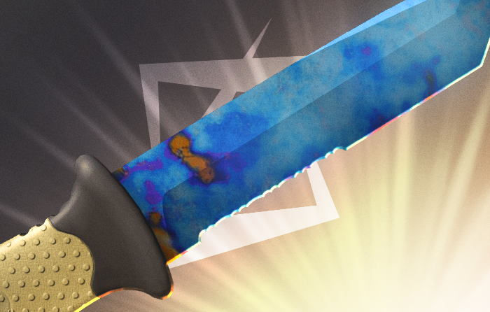 Ursus Knife | Case Hardened CS2 (CS:GO) blue gem from A New Horizon update, featuring a minimalist blade with a rare blue gem pattern, listed on case hardened pattern sheet guides among the best Case Hardened patterns, a recognizable counter strike blue gem knife with unique animation and high-tier blue gem case hardened seeds valued at several thousand dollars.