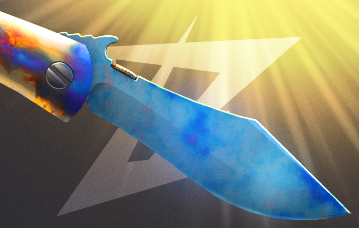 Navaja Knife | Case Hardened CS2 (CS:GO) blue gem from A New Horizon update, featuring an affordable blue gem pattern with limited visible Case Hardened finish, listed on the case hardened pattern sheet among budget-friendly options, a counter strike blue gem knife suitable for collectors looking for lower-cost blue gem case hardened skins.