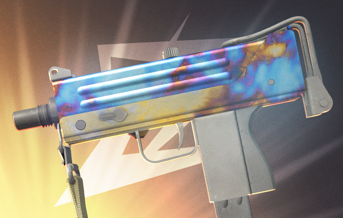 MAC-10 | Case Hardened CS2 (CS:GO) blue gem from Operation Riptide, available in Souvenir packages, featuring a unique blue gem pattern with large blue surface coverage, listed on case hardened pattern sheet guides among best case hardened patterns, a popular case hardened blue gem option in the counter strike blue gem market and often considered one of the cheapest blue skin CS2 alternatives to premium blue gem knife skins.