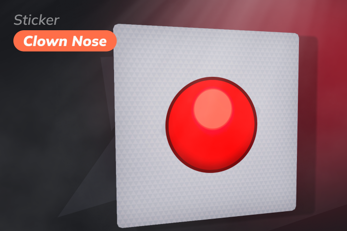 Sticker | Clown Nose, a High Grade item released October 2, 2024 from the Character Craft Stickers collection, featuring a simple round red clown nose design in paper finish, starting at $0.25, a minimal and creative option among cheap red stickers CS2.