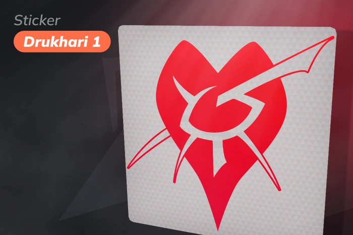 Sticker | Drukhari 1, a High Grade item released May 22, 2025 from the Warhammer 40,000 Xenos Sticker Capsule, featuring a dark red angular symbol inspired by the Drukhari faction, paper finish, starting at $1.55, a unique crossover option among CS2 (CS:GO) red stickers.