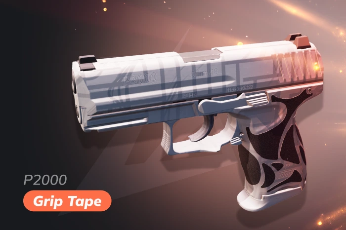 P2000 Grip Tape skin in CS2 with minimalist design and clean black finish, ideal choice in p2000 vs usp compact comparison