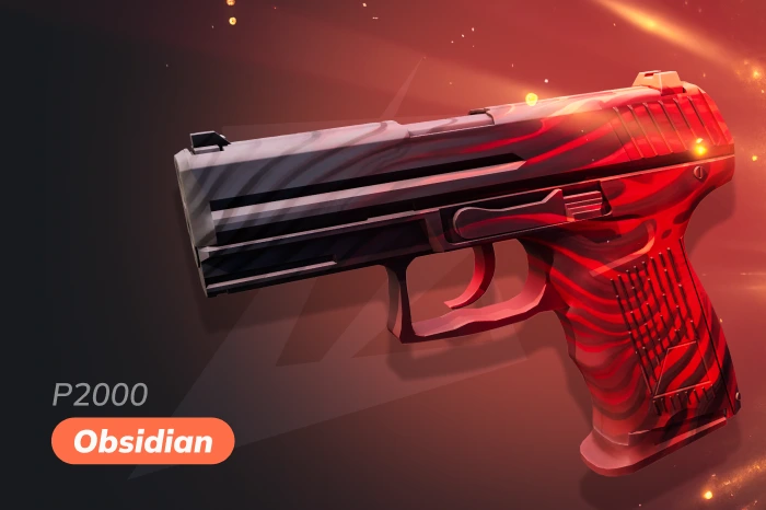 P2000 Obsidian skin in CS2 with sleek dark design combining calm and aggressive aesthetics, featured in CS2 (CS:GO) usp vs p2000 comparison