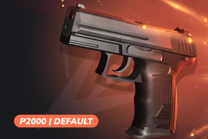 P2000 Default CT pistol in CS2, unsilenced handgun with 13-round magazine, higher ammo capacity, and forgiving recoil designed for aggressive anti-rush play and close-to-mid-range engagements