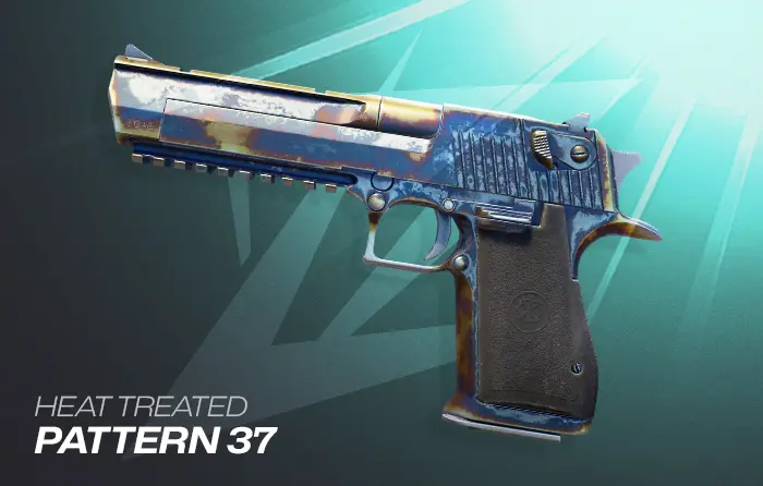 Heat Treated Desert Eagle Pattern #37 showcasing a premium Gold Gem finish with dominant gold coverage and strong collector appeal.