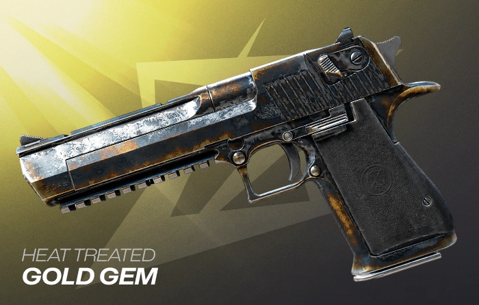 Desert Eagle Heat Treated Gold patterns showcasing the best Gold Gem finishes and rare Heat Treated Desert Eagle patterns in CS2.