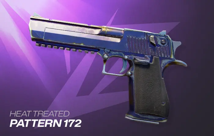 Desert Eagle Heat Treated Purple Gem Pattern #172 featuring a rare purple finish from the best Desert Eagle Heat Treated Purple Gem patterns in CS2.
