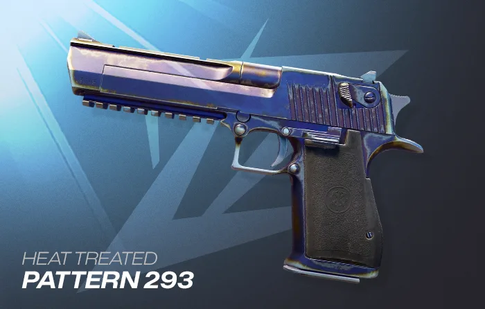Desert Eagle Heat Treated Pattern #293 highlighting a sought-after Purple Gem appearance and a valuable Heat Treated Deagle collector pattern.