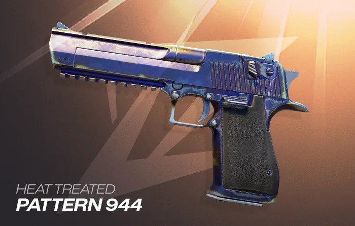 Desert Eagle Heat Treated Purple Gem Pattern #944 featuring a rare purple finish from the best Desert Eagle Heat Treated Purple Gem patterns in Counter-Strike 2.
