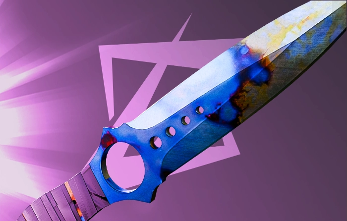 Skeleton Knife Blue Gem #374 Pattern
