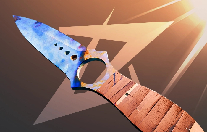Skeleton Knife Blue Gem #55 Pattern