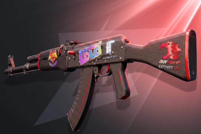 AK-47 Redline with four Katowice 2014 stickers