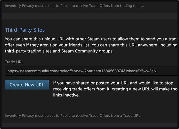 how to change steam trade url