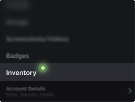 Tap on your profile avatar and then “Inventory”